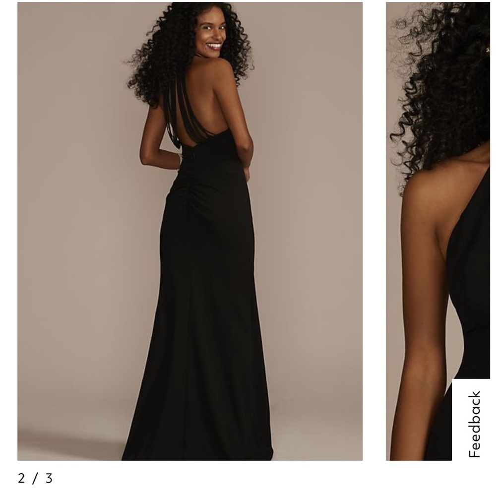 David’s Bridal Halter Neck Dress, Black, Size 12, NWT